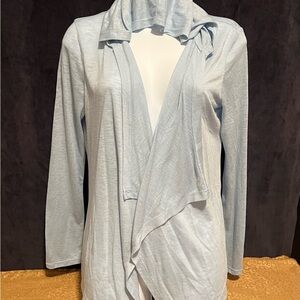 Sky Blue Soft Open Hooded Active Cardigan